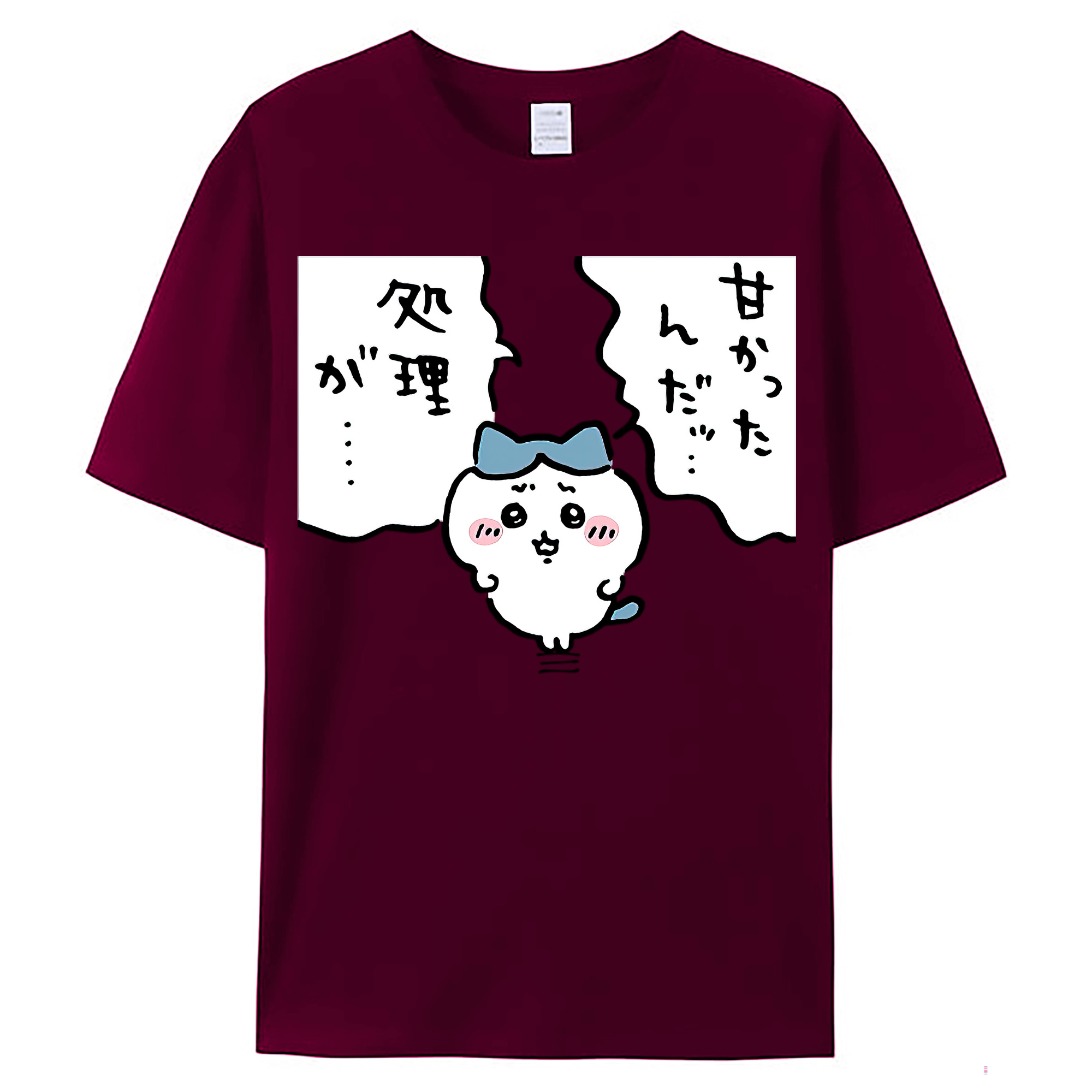 （画像用） ちいかわ ハチワレ Chii-kawa hachiware レディースカジュアルプリントTシャツ（綿100％）